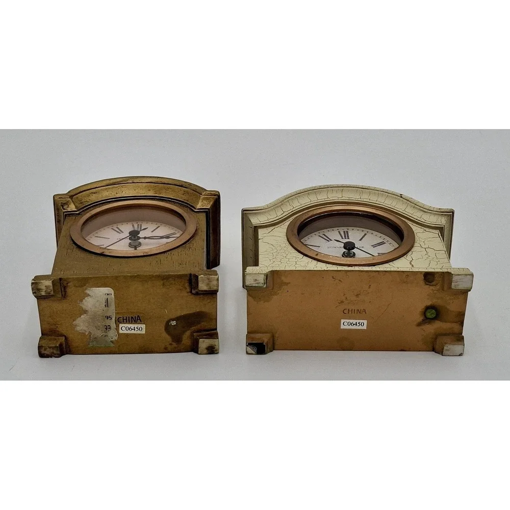 Lot of 2 Howard Miller C06450 Mantel Desk Clocks Decor Only Parts Repair